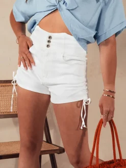 Spodenki Damskie>Dstreet Spodenki damskie STYLE SHORTS białe SY0396