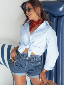 Spodenki Damskie>Dstreet Spodenki jeansowe damskie DENIM DREAMS niebieskie SY0354