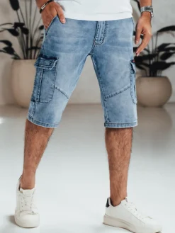 Spodenki Męskie>Dstreet Spodenki jeansowe męskie niebieskie SX2556