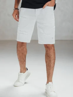 Spodenki Męskie>Dstreet Spodenki męskie białe jeansowe SX2569