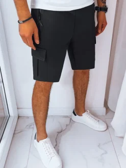 Spodenki Męskie>Dstreet Spodenki męskie dresowe bojówki czarne SX2231