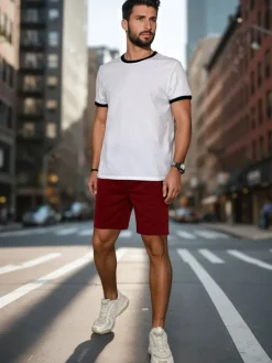 Spodenki Męskie>Dstreet Spodenki męskie dresowe bordowe SX2471