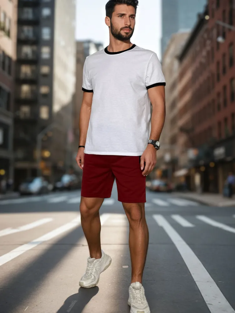 Spodenki Męskie>Dstreet Spodenki męskie dresowe bordowe SX2471