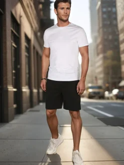 Spodenki Męskie>Dstreet Spodenki męskie dresowe dresowe czarne SX2474