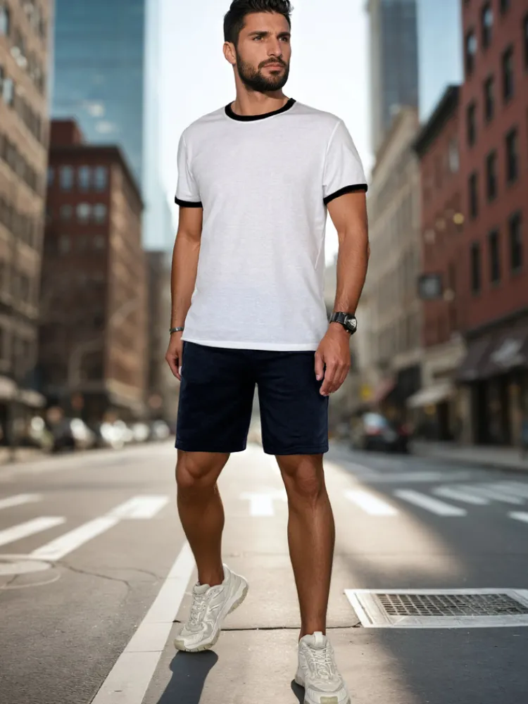 Spodenki Męskie>Dstreet Spodenki męskie dresowe granatowe SX2479