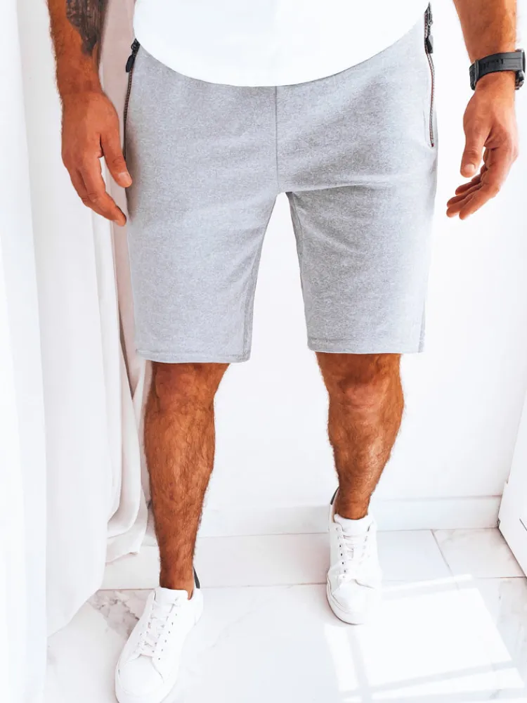 Spodenki Męskie>Dstreet Spodenki męskie dresowe jasnoszare SX2270