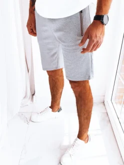 Spodenki Męskie>Dstreet Spodenki męskie dresowe jasnoszare SX2270