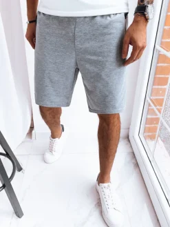 Spodenki Męskie>Dstreet Spodenki męskie dresowe jasnoszare SX2279