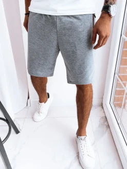 Spodenki Męskie>Dstreet Spodenki męskie dresowe jasnoszare SX2277