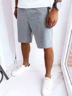 Spodenki Męskie>Dstreet Spodenki męskie dresowe jasnoszare SX2277