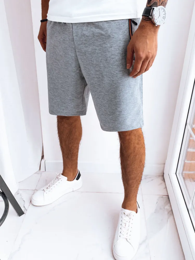 Spodenki Męskie>Dstreet Spodenki męskie dresowe jasnoszare SX2277