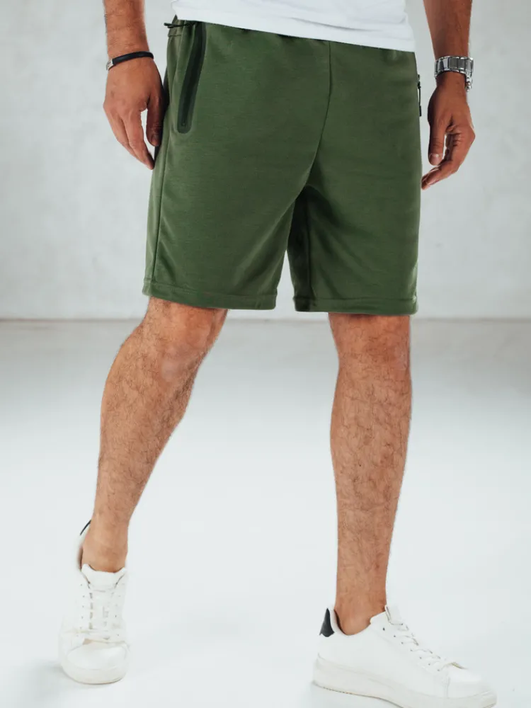 Spodenki Męskie>Dstreet Spodenki męskie dresowe oliwkowe SX2473