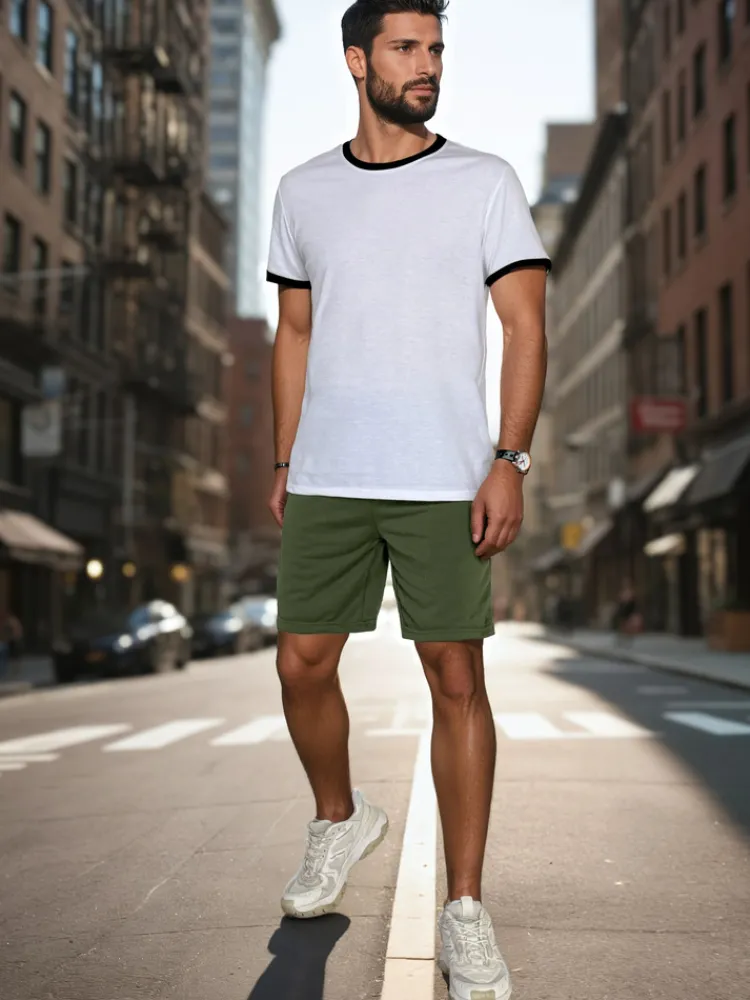 Spodenki Męskie>Dstreet Spodenki męskie dresowe oliwkowe SX2480