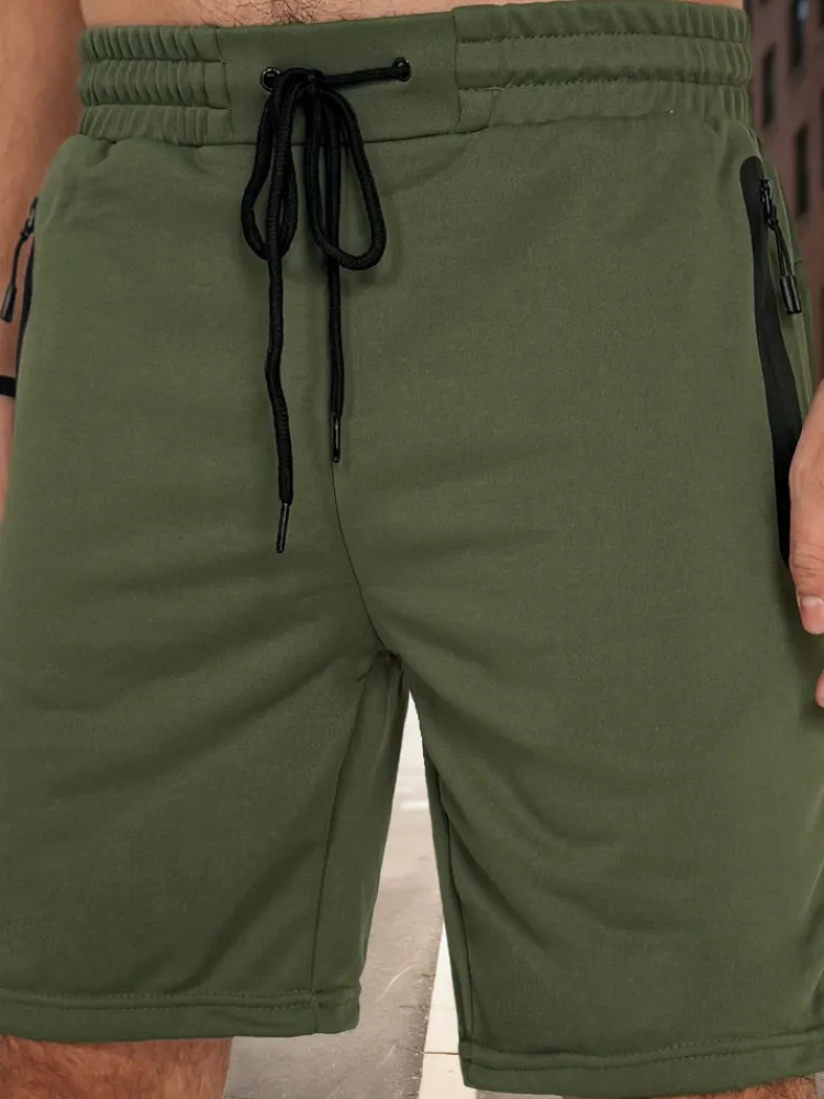 Spodenki Męskie>Dstreet Spodenki męskie dresowe oliwkowe SX2480