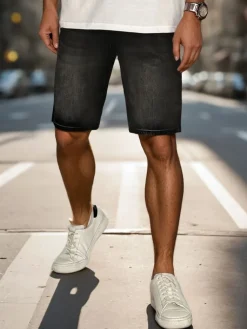 Spodenki Męskie>Dstreet Spodenki męskie jeansowe czarne SX2500