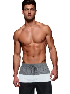 Spodenki Męskie>Dstreet Spodenki męskie kąpielowe szaro-białe SX2519