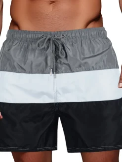 Spodenki Męskie>Dstreet Spodenki męskie kąpielowe szaro-białe SX2519