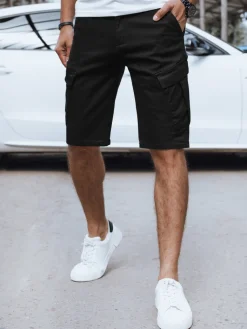 Spodenki Męskie>Dstreet Spodenki męskie materiałowe czarne SX2444