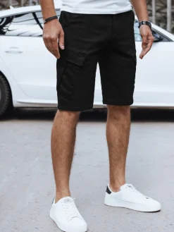 Spodenki Męskie>Dstreet Spodenki męskie materiałowe czarne SX2444