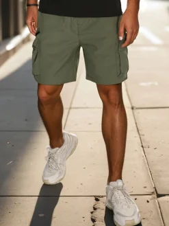 Spodenki Męskie>Dstreet Spodenki męskie materiałowe bojówki zielone SX2510