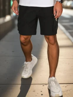 Spodenki Męskie>Dstreet Spodenki męskie materiałowe bojówki czarne SX2509