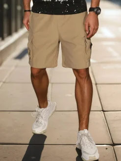 Spodenki Męskie>Dstreet Spodenki męskie materiałowe bojówki khaki SX2505