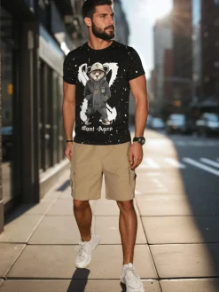 Spodenki Męskie>Dstreet Spodenki męskie materiałowe bojówki khaki SX2505