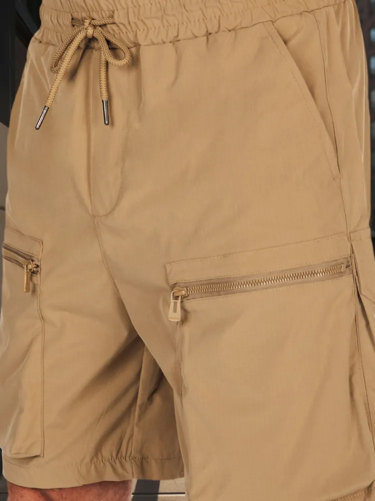 Spodenki Męskie>Dstreet Spodenki męskie materiałowe bojówki khaki SX2507