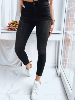 Jeansy Damskie>Dstreet Spodnie damskie ADELAIDA czarne UY1403