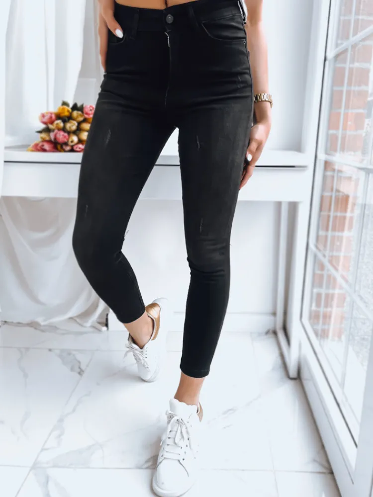 Jeansy Damskie>Dstreet Spodnie damskie ADELAIDA czarne UY1403