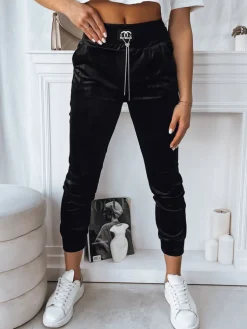 Spodnie Damskie>Dstreet Spodnie damskie AVENUE czarne UY1761