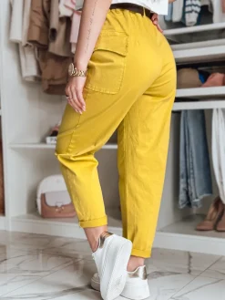 Spodnie Damskie>Dstreet Spodnie damskie baggy GOTRENDI musztardowe UY2527
