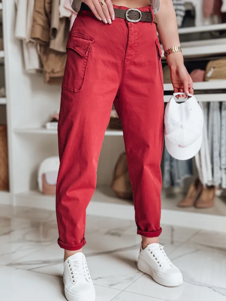 Spodnie Damskie>Dstreet Spodnie damskie baggy GOTRENDI bordowy UY2526