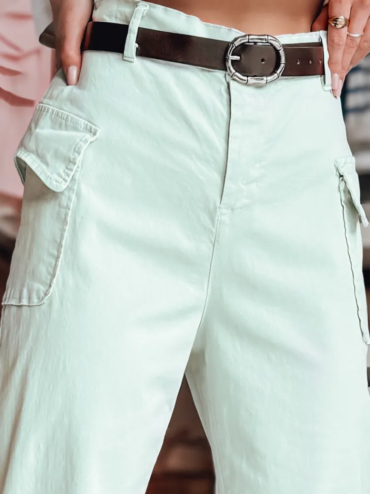 Spodnie Damskie>Dstreet Spodnie damskie baggy GOTRENDI miętowe UY2528