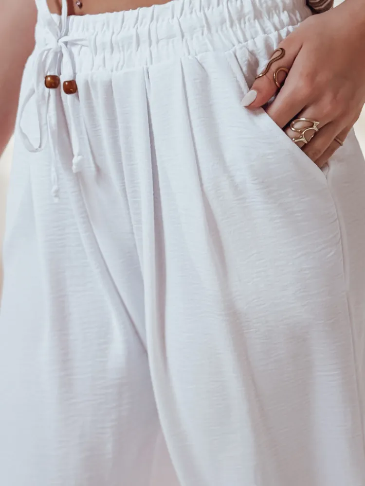 Spodnie Damskie>Dstreet Spodnie damskie casualowe wide leg LOVETRIP białe UY2640