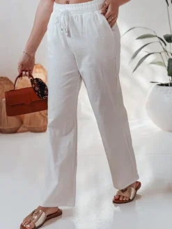 Spodnie Damskie>Dstreet Spodnie damskie casualowe wide leg BOHO DAY białe UY2652