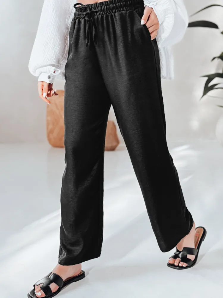 Spodnie Damskie>Dstreet Spodnie damskie casualowe wide leg LOVETRIP czarne UY2635
