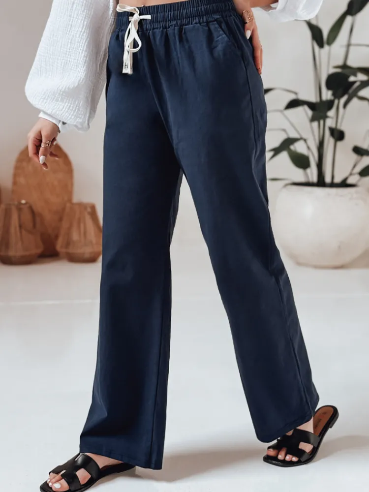 Spodnie Damskie>Dstreet Spodnie damskie casualowe wide leg BOHO DAY granatowe UY2649