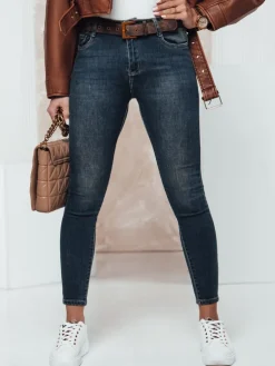 Jeansy Damskie>Dstreet Spodnie damskie CASVISTA skinny z paskiem jeansowe UY2326