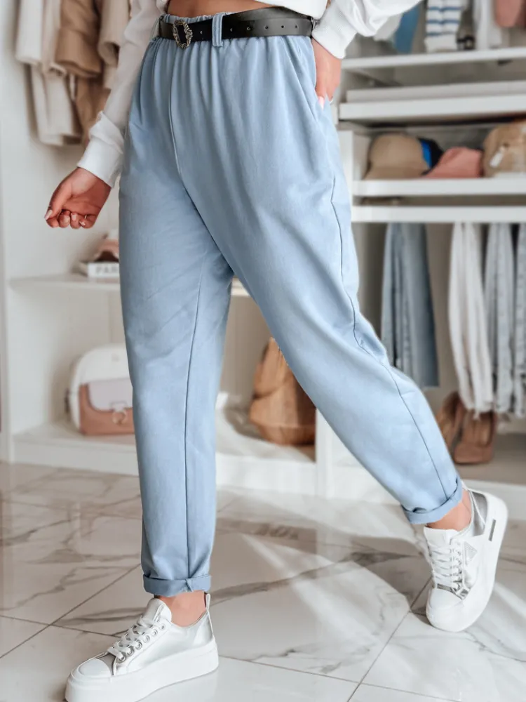 Spodnie Damskie>Dstreet Spodnie damskie chinosy z paskiem TAILANDI niebieskie UY2550