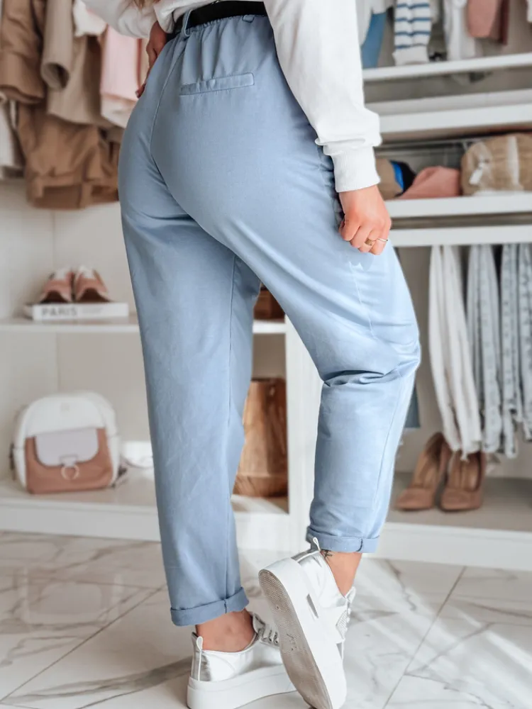 Spodnie Damskie>Dstreet Spodnie damskie chinosy z paskiem TAILANDI niebieskie UY2550