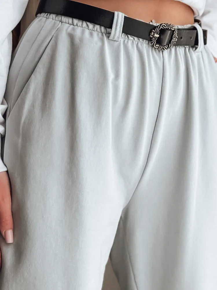 Spodnie Damskie>Dstreet Spodnie damskie chinosy z paskiem TAILANDI jasnoszare UY2553