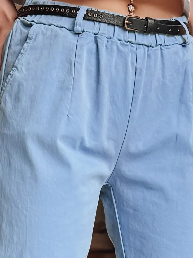 Spodnie Damskie>Dstreet Spodnie damskie chinosy z paskiem RELCIX błękitne UY2586