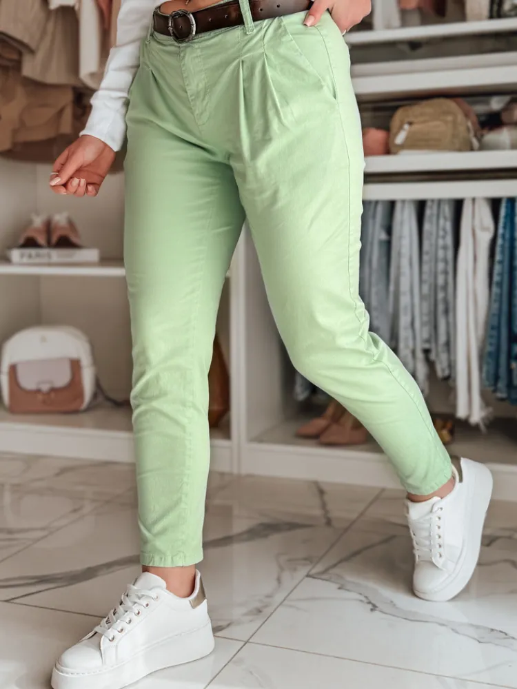 Spodnie Damskie>Dstreet Spodnie damskie chinosy z paskiem MODELA miętowe UY2631