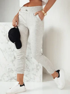 Spodnie Damskie>Dstreet Spodnie damskie dresowe CYFL szare UY1807