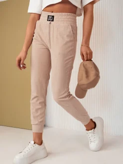 Spodnie Damskie>Dstreet Spodnie damskie dresowe DERCY beżowe UY2043