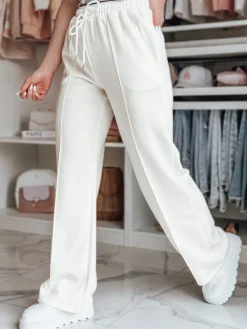 Spodnie Damskie>Dstreet Spodnie damskie dresowe DRESSANIK ecru UY2703