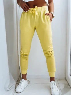 Spodnie Damskie>Dstreet Spodnie damskie dresowe FITS żółte UY0580z