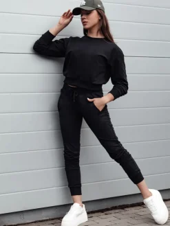 Spodnie Damskie>Dstreet Spodnie damskie dresowe FITS czarne UY2303