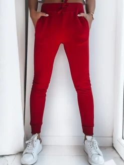 Spodnie Damskie>Dstreet Spodnie damskie dresowe FITS czerwone UY0537z